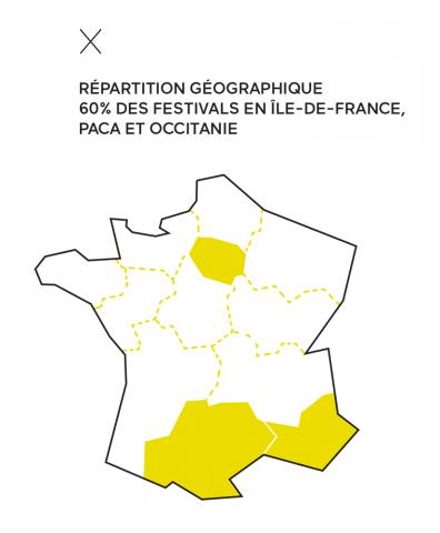 Répartition géographique des festivals en France